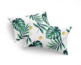 L'essentiel linge de maison Funda Almohada Monstera Verde 50 x 70 cm (2 Piezas)